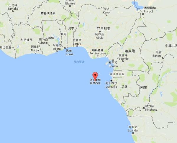 圣多美和普林西比位置示意