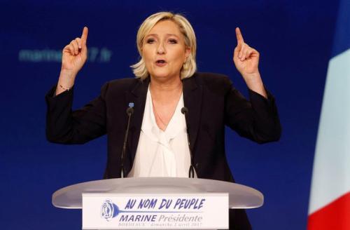 法国总统候选人勒庞。(图片来源：路透社)