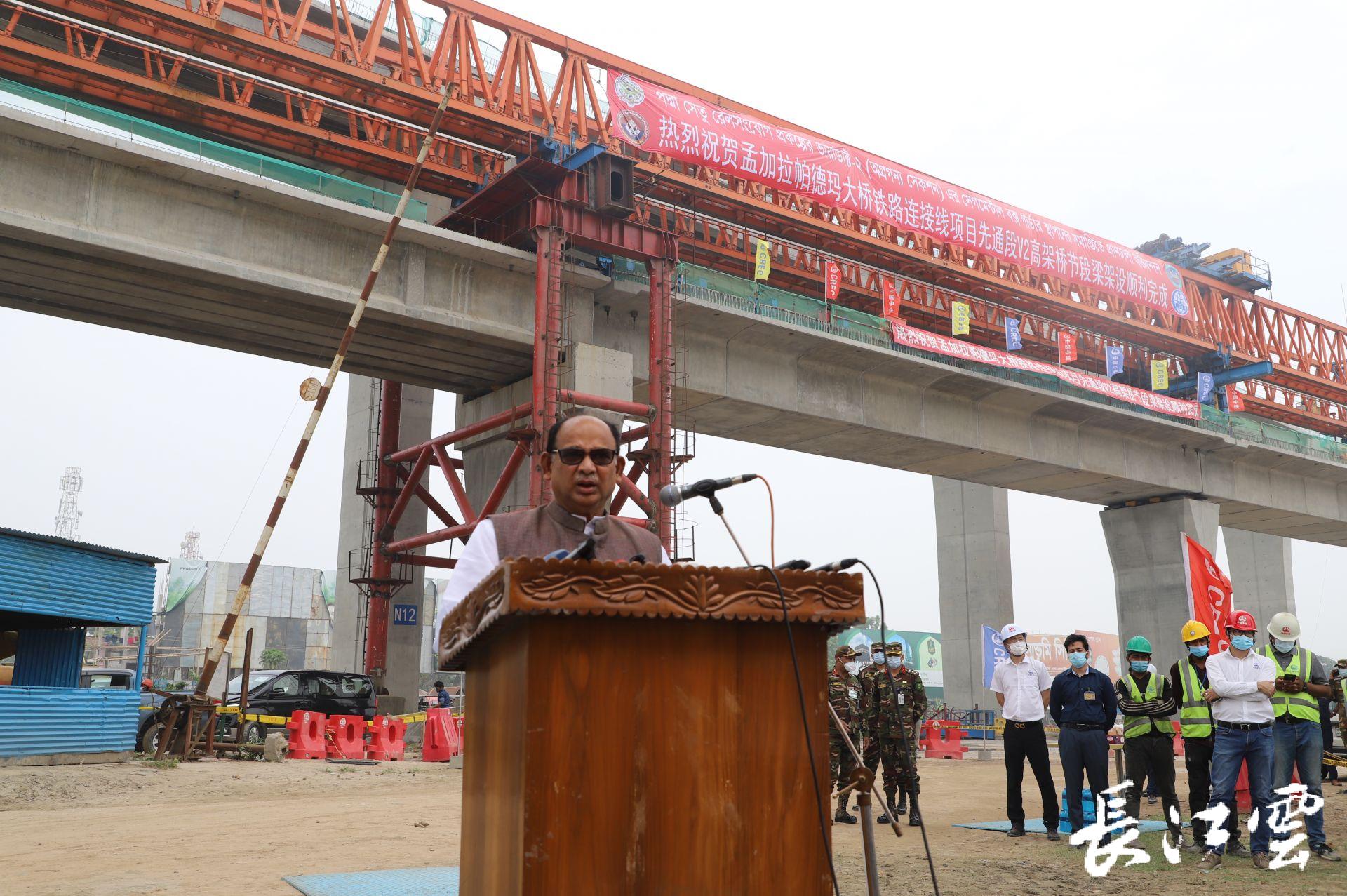 孟加拉帕德玛大桥铁路连接线北铁路引桥主体完工