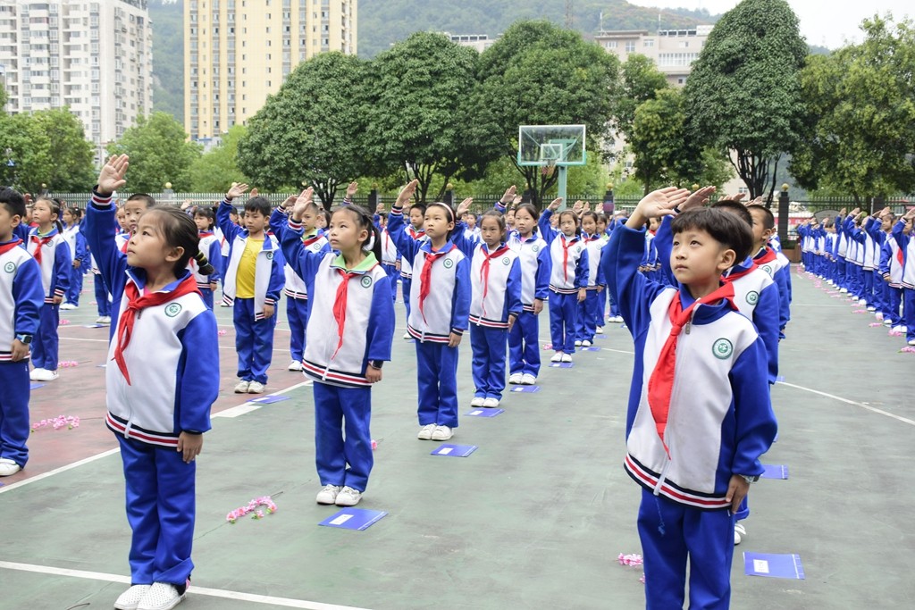 张振武小学举行升国旗仪式