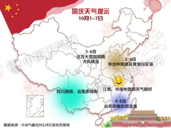 国庆假期台风活跃 北方冷空气势力加强