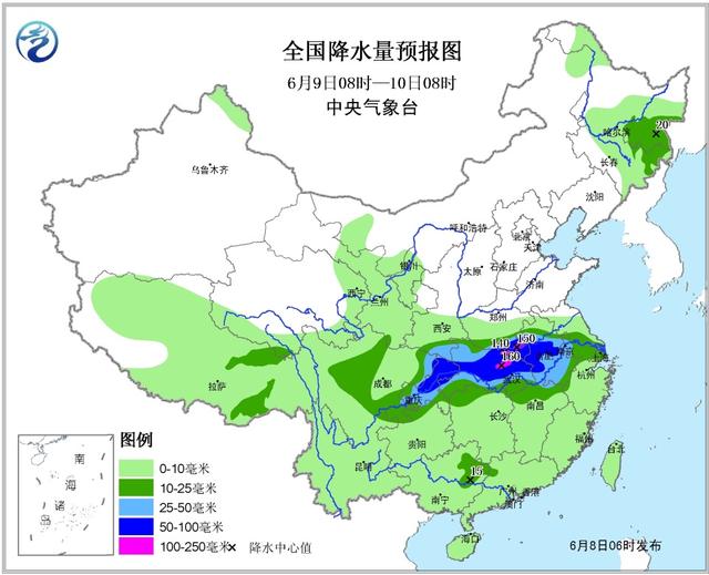 湖北今晚雨水增强 明天武汉等8市局地有大暴雨