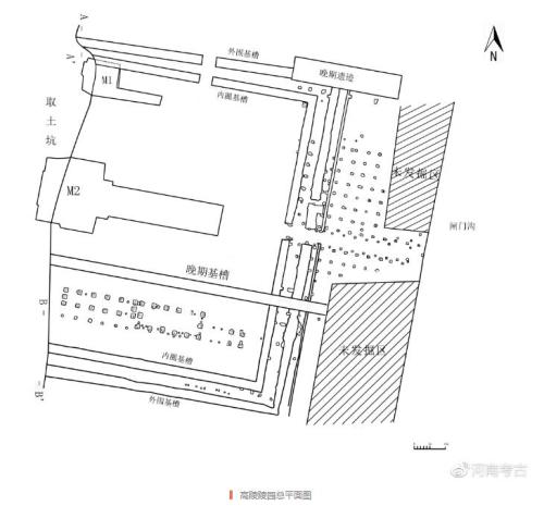 高陵陵园总平面图。河南省文物考古研究院官方微博截图