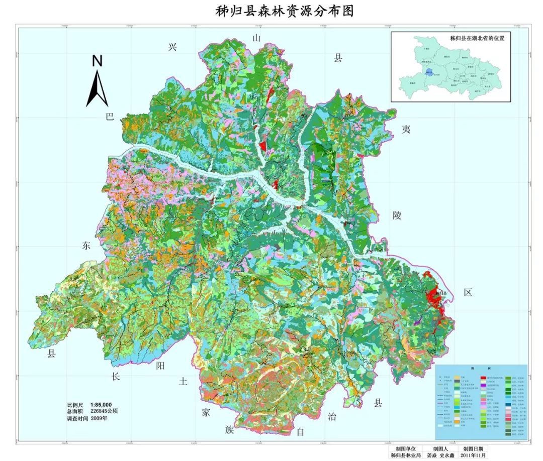 秭归县行政区划地图图片