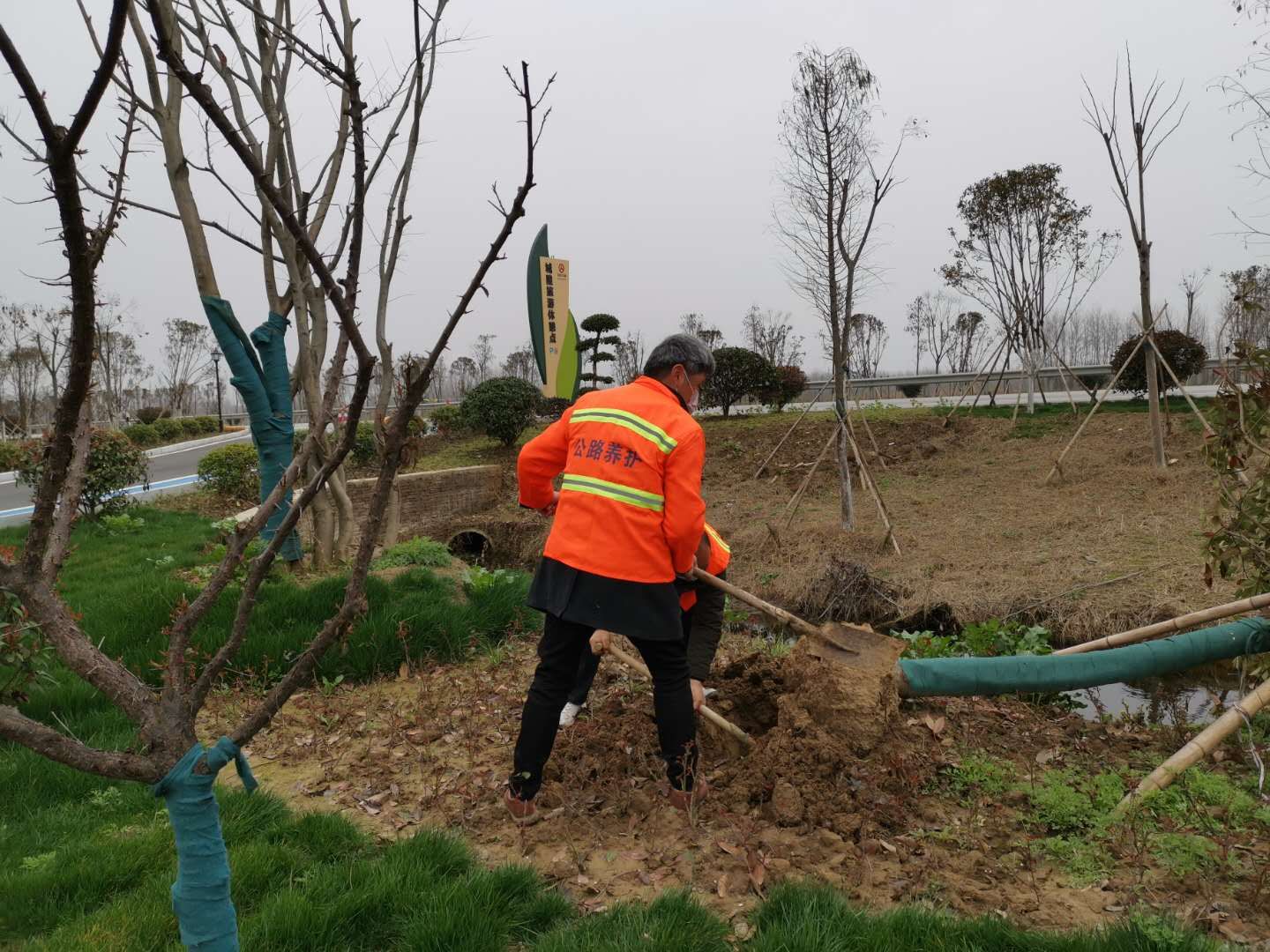 公路旅游休憩点绿化带整理.jpg