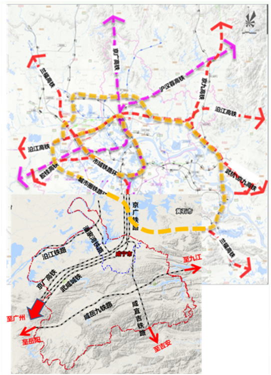 咸宜吉铁路规划图图片