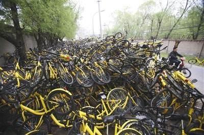 共享单车被弃荒野