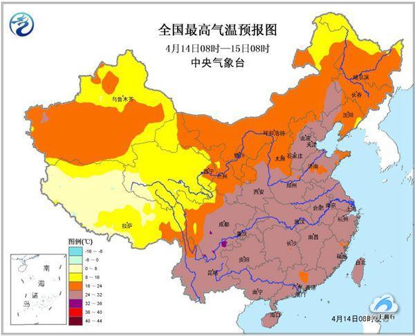 周末大部气温飙升 大范围降雨袭中东部