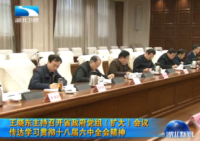 王晓东主持召开省政府党组会议 学习贯彻六中全会精神