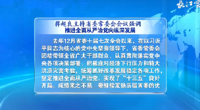 蒋超良强调 推进全面从严治党向纵深发展 认真做好省“两会”筹备工作