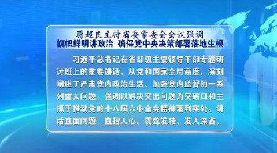 蒋超良强调:旗帜鲜明讲政治 确保党中央决策部署落地生根 