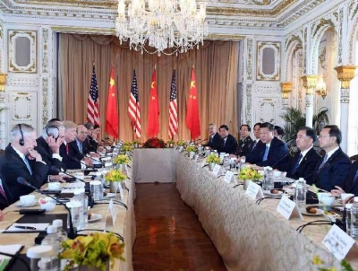 习近平同特朗普举行中美元首第二场正式会晤