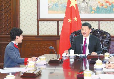 习近平分别会见来京述职的林郑月娥、崔世安