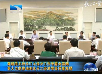 V视 | 蒋超良主持长江大保护工作专题会强调  更大力度推动湖北长江经济带高质量发展
