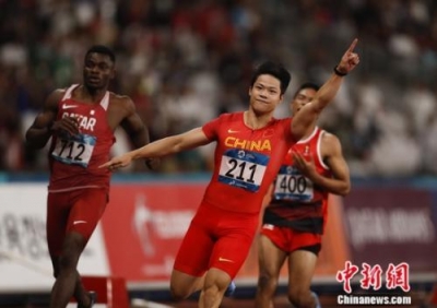 中国军团亚运78金领跑 苏炳添百米破纪录夺冠