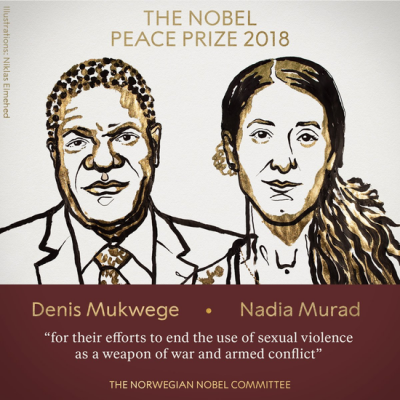 2018诺贝尔和平奖揭晓 刚果医生和伊拉克少女获奖