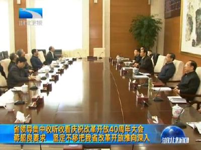 V视 | 湖北省领导集中收听收看庆祝改革开放40周年大会 蒋超良要求 坚定不移把湖北省改革开放推向深入    