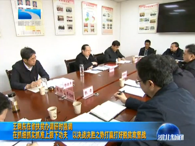 V视｜王晓东在省扶贫办调研时强调 在抓细抓实抓准上狠下功夫 以决战决胜之势打赢打好脱贫攻坚战
