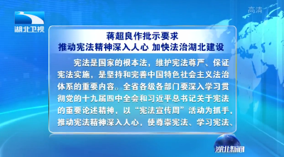 V视丨湖北省2019年“宪法宣传周”活动在武汉启动 蒋超良作批示