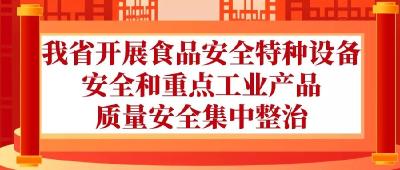 湖北省开展食品安全特种设备安全和重点工业产品质量安全集中整治