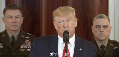 特朗普：无美军人员在袭击中伤亡 将对伊朗实施新制裁