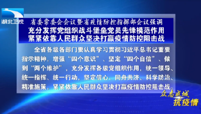 蒋超良：紧紧依靠人民群众坚决打赢疫情防控阻击战
