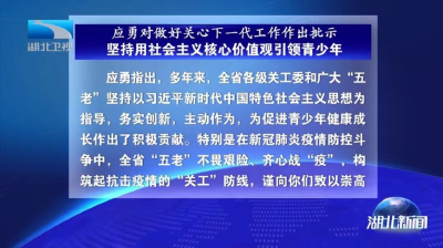 如何关心下一代？湖北省委书记应勇这样批示