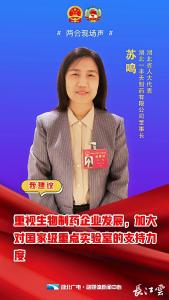 湖北省人大代表苏鸣：加大生物医药技改投入 做大做强产业链