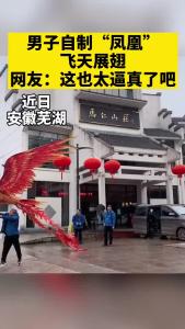 男子自制“凤凰”飞天展翅