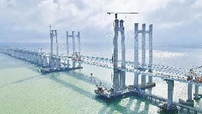 能抵14级大风 可抗8级强震 国内首座跨海高铁桥“湖北造”