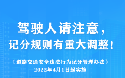 驾驶人请注意，记分规则有重大调整！