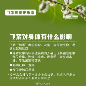 前方飞絮预警！请收好这份飞絮季防护指南