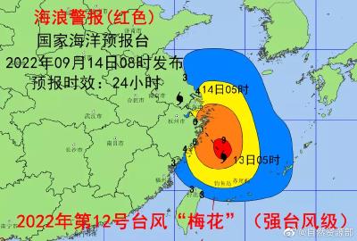 台风“梅花”今天将登陆，国家海洋预报台继续发布海浪红色及风暴潮橙色预警