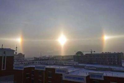 内蒙古一地惊现“三个太阳”，气象局回应