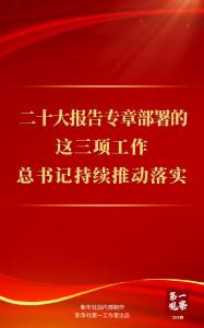 第一观察 | 二十大报告专章部署的这三项工作，总书记持续推动落实