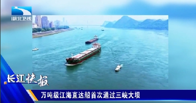 万吨级江海直达船首次通过三峡大坝