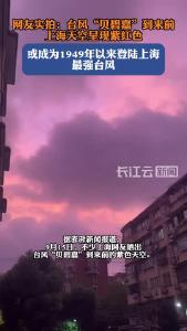 台风“贝碧嘉”到来前上海天空呈现紫红色
