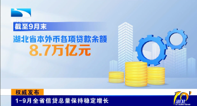 权威发布 | 1-9月全省信贷总量保持稳定增长