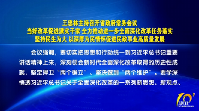 王忠林主持召开省政府常务会议