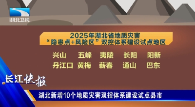 湖北新增10个地质灾害双控体系建设试点县市