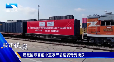 汉欧国际首趟中亚农产品运贸专列抵汉