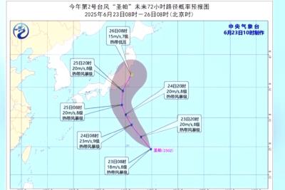 中央气象台：今年第2号台风“圣帕”生成