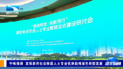 宁咏强调 发挥新的社会阶层人士专业优势助推绿色转型发展