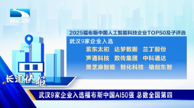 武汉9家企业入选福布斯中国AI50强 总数全国第四