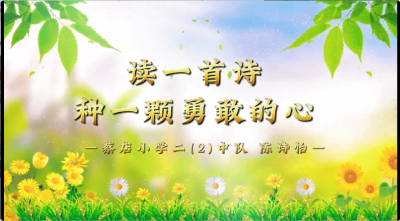武汉市-黄陂区蔡店街道蔡店小学-《读一首诗 种一颗勇敢的心》-陈诗怡