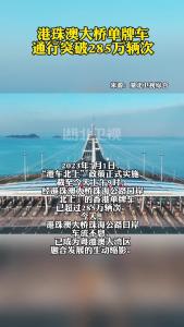港珠澳大桥单牌车通行突破285万辆次