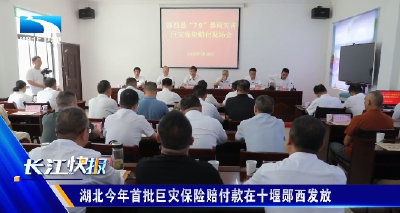 湖北今年首批巨灾保险赔付款在十堰郧西发放