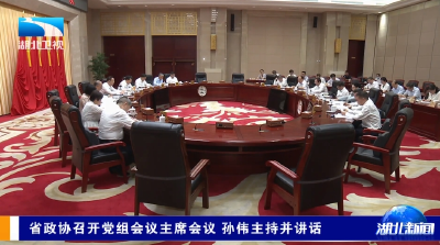 省政协召开党组会议主席会议 孙伟主持并讲话