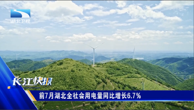 前7月湖北全社会用电量同比增长6.7%