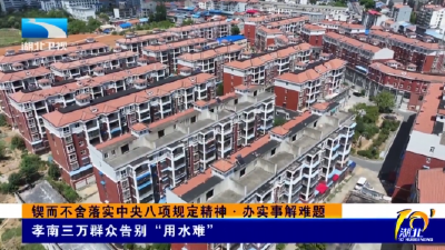 锲而不舍落实中央八项规定精神·办实事解难题 | 孝南三万群众告别“用水难”